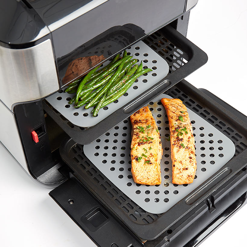 Square Reusable Nonstick Silicone 7.5" Air Fryer Liner - Set Of 2
