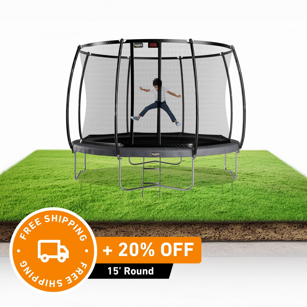 15' Trampoline Round Pro-Line Avyna Above Ground With Enclosure