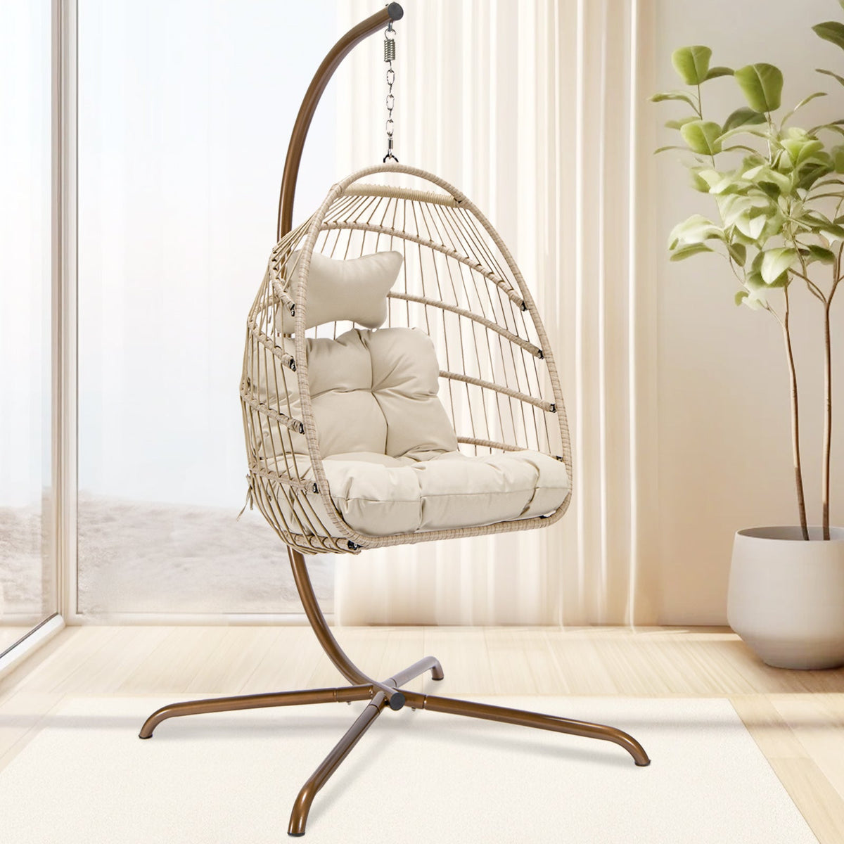 NICESOUL Swing Egg Chair with Stand