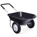 Goplus Dual Wheel Wheelbarrow, Heavy Duty Garden Cart, 330 lbs Capacity Utility Cart