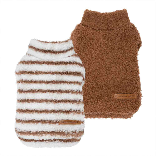 2 Pack Striped Dog Fleece Sweater