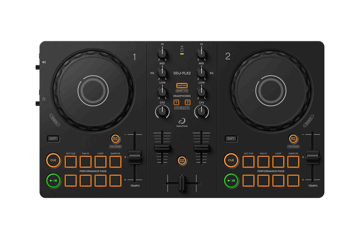 AlphaTheta DDJ-FLX2 & Versatile DJ Controller Rekordbox Serato Black