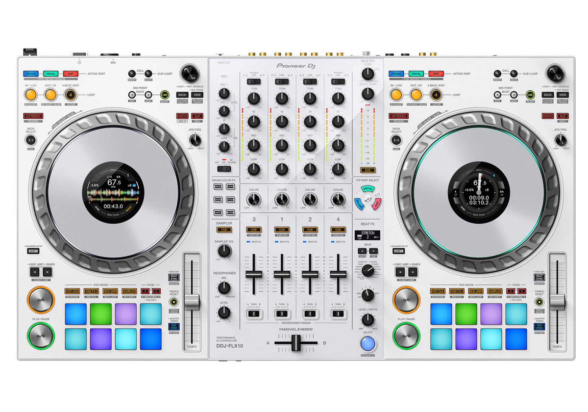 Pioneer DJ DDJ-FLX10-W Limited Edition 4-Channel DJ Controller