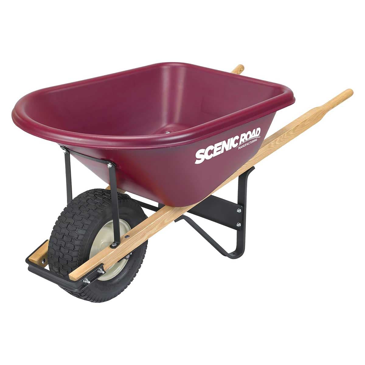 Scenic Road 6 Cu Ft Poly Wheelbarrow with Turf Tire