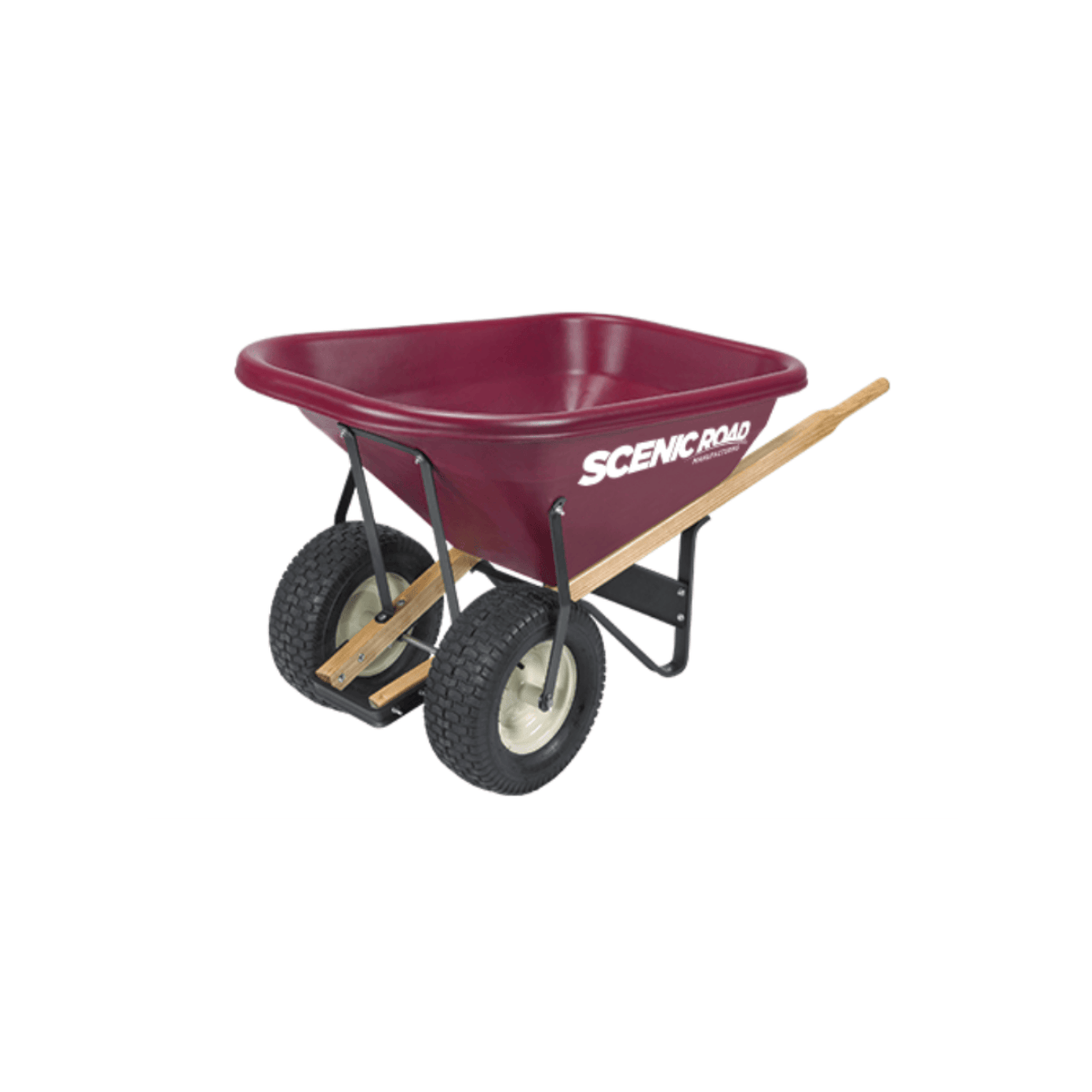 Scenic Road 8 Cubic Foot Poly Wheelbarrow w/ Dual Turf Tires