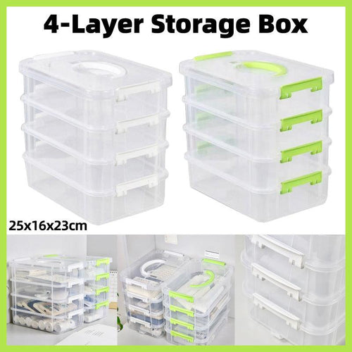 4layer Storage Organizer Box Multi Compartment Storage Container For Home Office