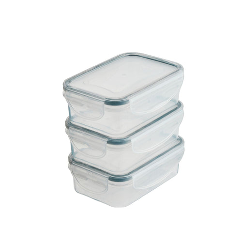 3 Lakeland Clip Rectangular Food Storage Boxes 240ml