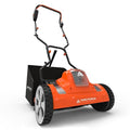 Yard Force Reel Mower Cordless Hybrid 15-inch 20V Lithium-Ion, 2 Batteries, Compact Storage, 12 Gallon Bag, Clean Cut for Healthy Lawn, for Bermuda and Centipede Grass