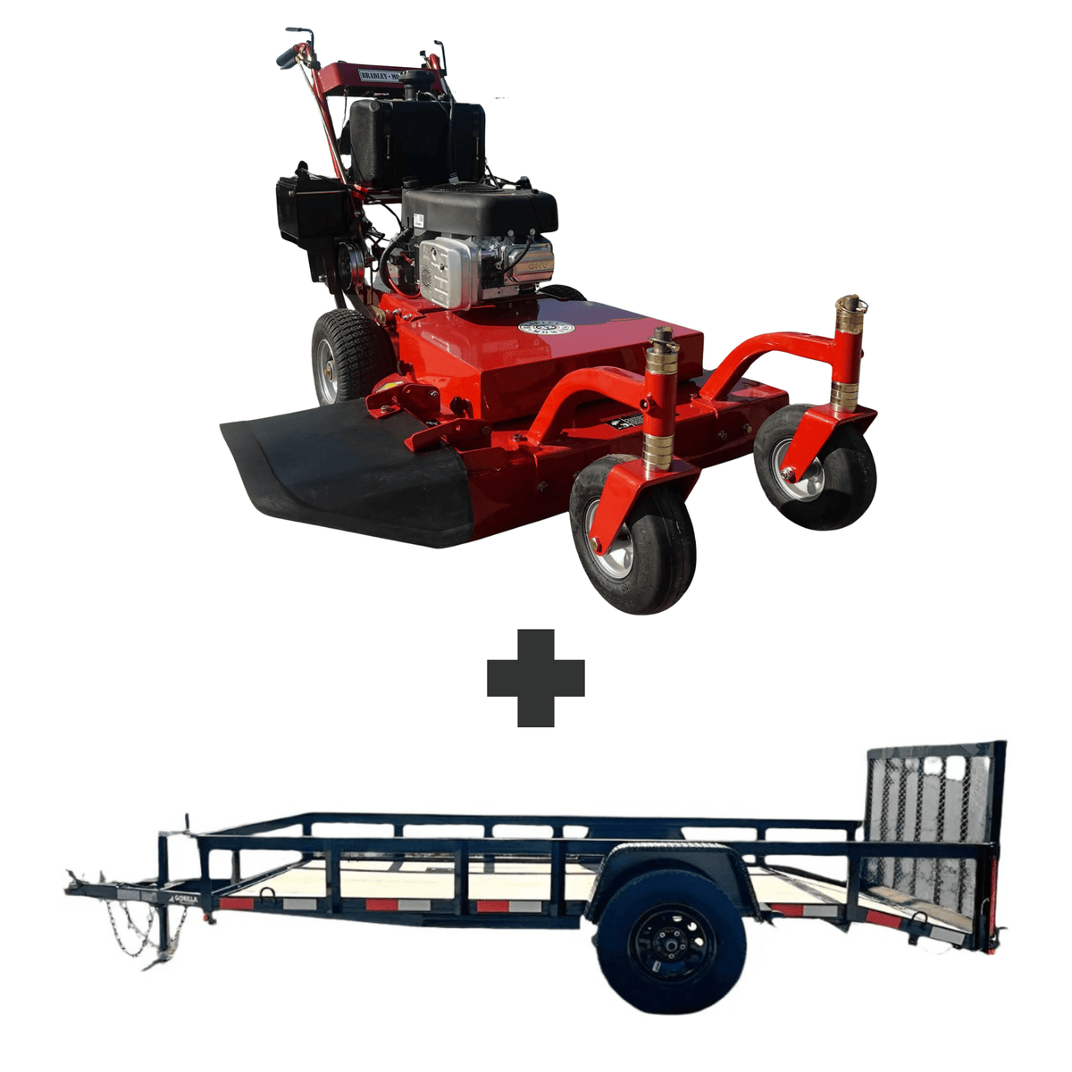 Bradley 32BDE-BS17 Belt Driven 32" Walk Behind Mower 17.5 HP Briggs Utility Trailer Bundle