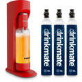 OmniFizz Plus Kit - Sparkling Water and Soda Maker with Three 60L CO2 Cylinders