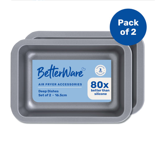 Betterware Air Fryer Accessories Set Of 2 X Premium Coated Rectangular Deep Dishes