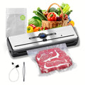 Vacuum Sealer, 70KPA Powerful Pro Food Saver Vacuum Sealer Machine, Full Automatic with Double Heat Seal, Liquid, Wet, Dry Modes with External Vacuum System, Built in Cutter & 15 Vacuum Bags