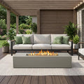 Covewood 72-Inch Rectangular Aluminum Propane Fire Pit Table in Cloud Gray