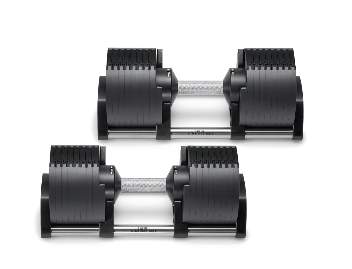 SMRTFT NUOBELL 80lb Adjustable Dumbbell – Classic Black (Pair)