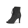 Black Shiny Stiletto Jazz Dance Boots