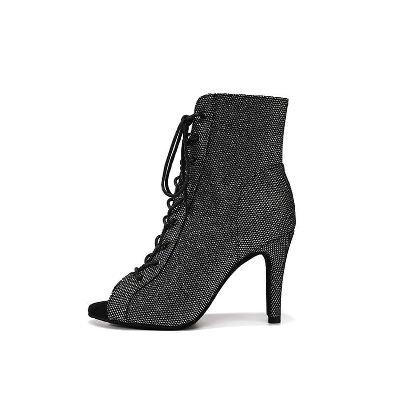 Black Shiny Stiletto Jazz Dance Boots