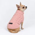 Cable Knit Dog Sweater - Pink