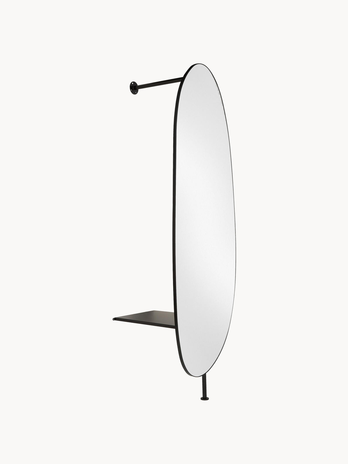 Full-Length Wall Mirror Ophelia with Clothes Rail and Shelf