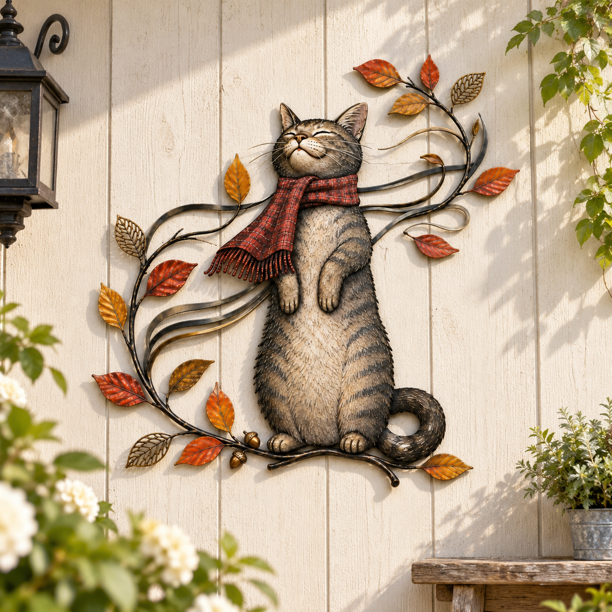 🔥🔥🍁Autumn Cat Metal Wall Decor🐱