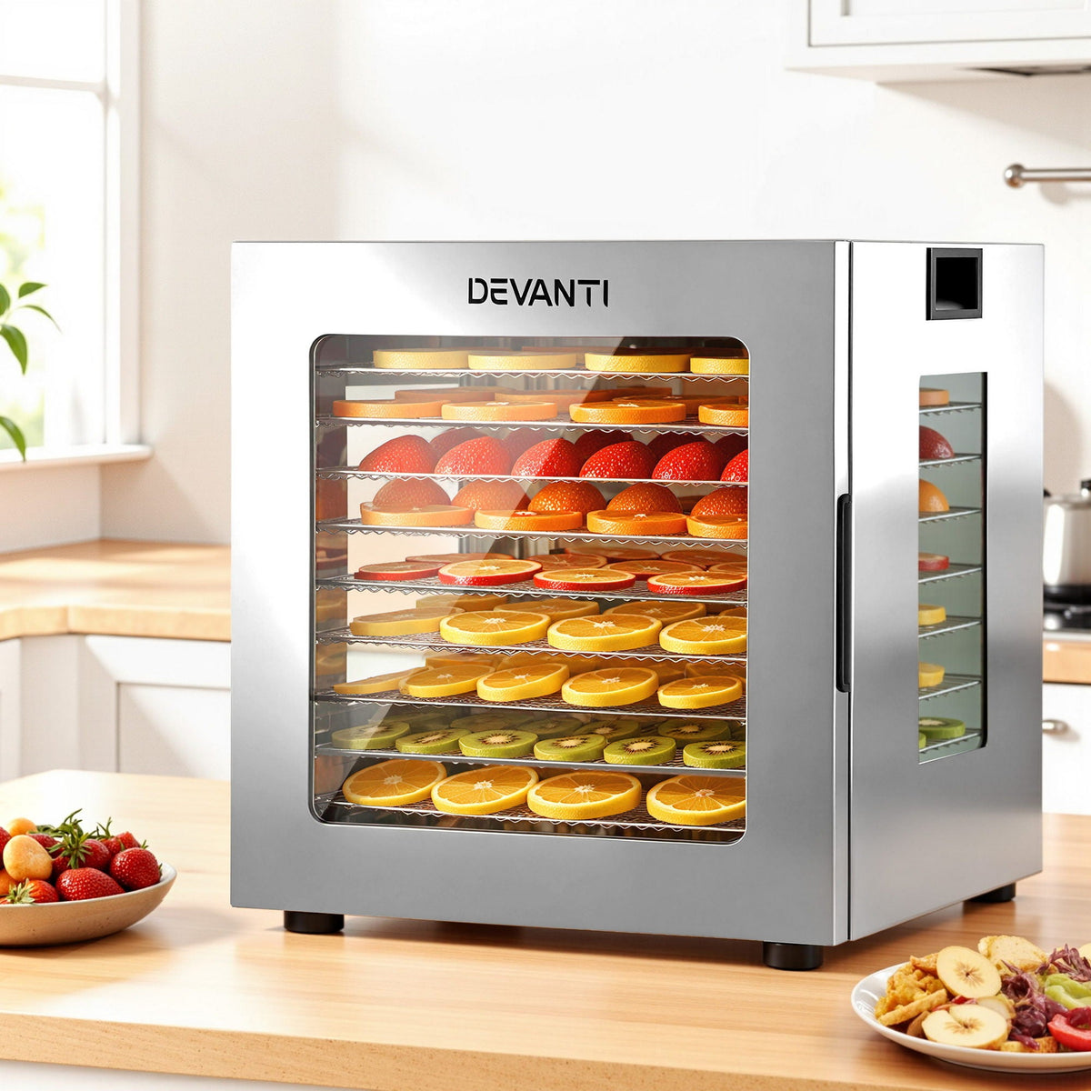 Food Dehydrator | 10 Trays | Stainless Steel | Glass Door | 850W