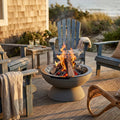 Falò Fire Bowl – 21" Hand-Crafted Concrete Wood Burning Fire Pit (Portable, Outdoor Patio & Backyard Use)