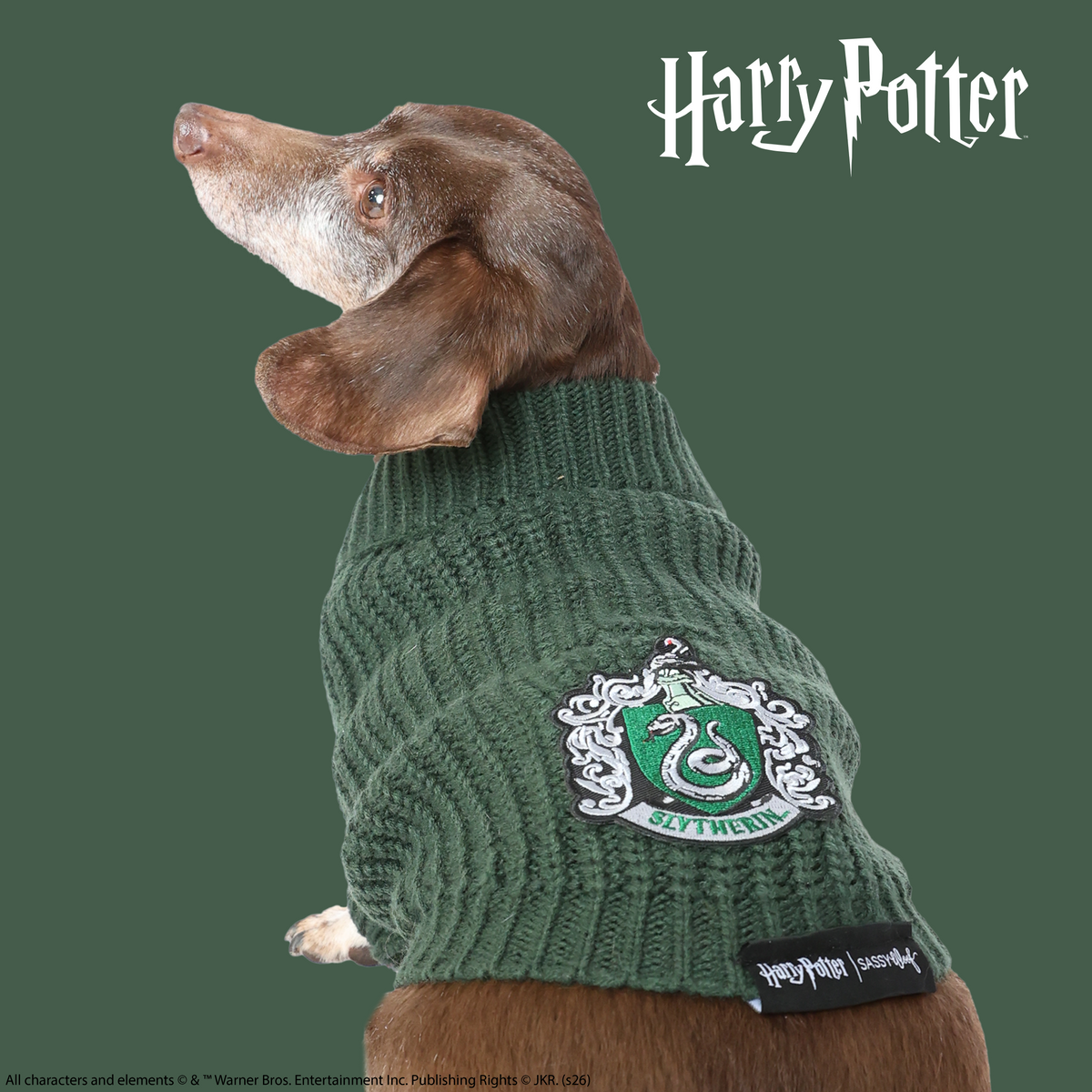Pet Cable Knit Sweater - Harry Potter™ Slytherin