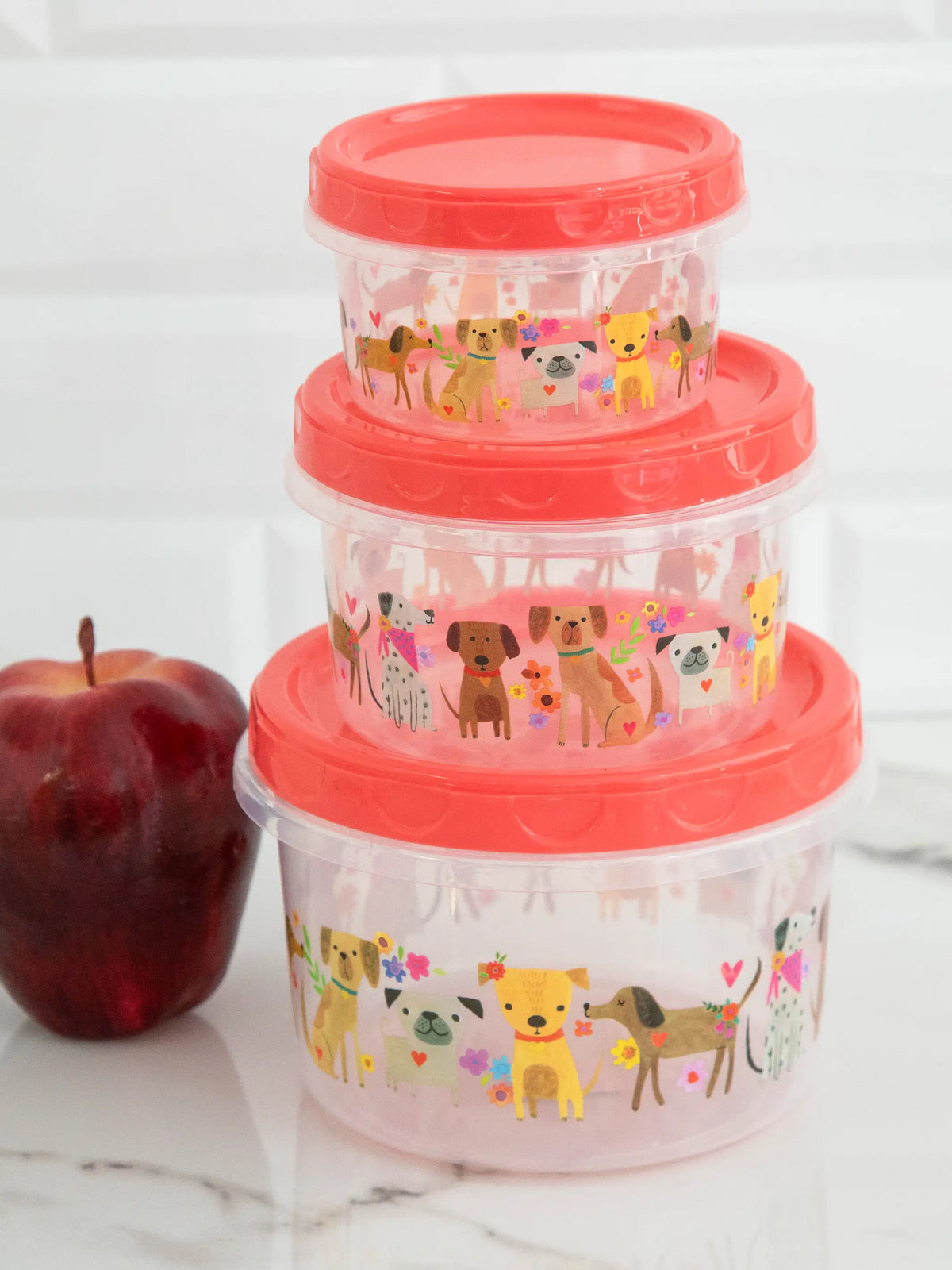 Storage Containers, Set Of 3 - Dog