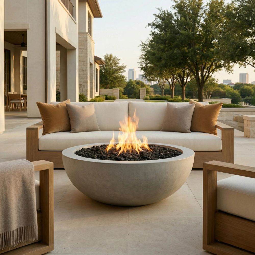 Moderno 4 Fire Bowl – 48” Extra-Large Outdoor Gas Fire Pit with Lightweight Build & Artisan Finish