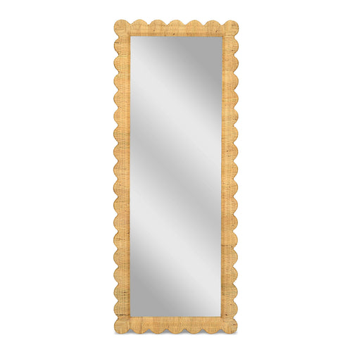 Bama 29.1"X75" Long Natural Rattan Wall Mirror