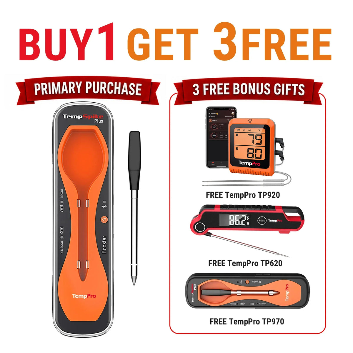 TempPro TempSpike Plus TP970 Bundle — 3 Free Gifts