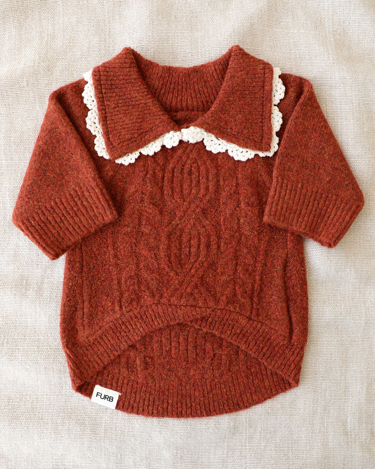 Tea Time Spice Cable Knit Dog Sweater