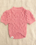Genevieve Mauve Cable Knit Dog Sweater