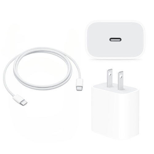 3ft Usb-C Fast Charger Bundle - Usb-C To Usb-C Cable + Usb-C 20w Adapter For Androids, Iphone 15, Ipads And Mo