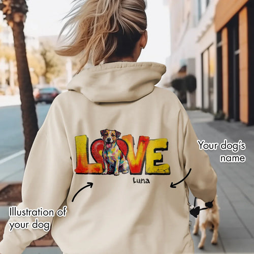 (US) Personalisierter Haustier-Hoodie "LOVE"