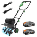 WORKPROX 40V Cordless Garden Tiller, 12-Inch Cultivator with 16 Steel Tines, 2 x 4.0Ah Batteries Included