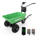 WORKPROX 40V Brushless Electric Wheelbarrow with Dual 4.0Ah Batteries, 440 lbs Load Capacity, 3-Speed Forward & Reverse, Climbs Slopes Up to 15°, LED Display, Built-in Light & Horn