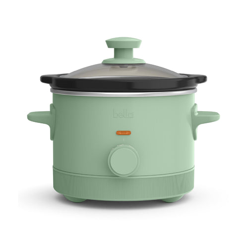 BELLA 1.5 Qt Slow Cooker with 3 Heat Settings – Seaglass, Ceramic Nonstick Pot