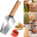 Triangle Watermelon Cutter, Stainless Steel With Wooden Handle - Melon Slicer, Fruit Cutter For Kitchen Gadget