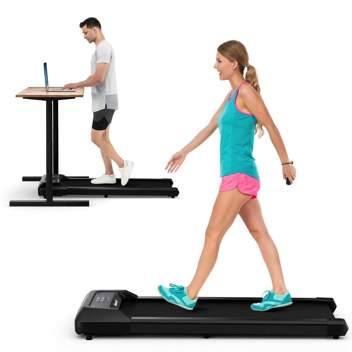 Goplus Walking Pad, 2 in 1 Under Desk Treadmill for Home and Office, Walking Pad Treadmill Under Desk with 265 lbs Capacity