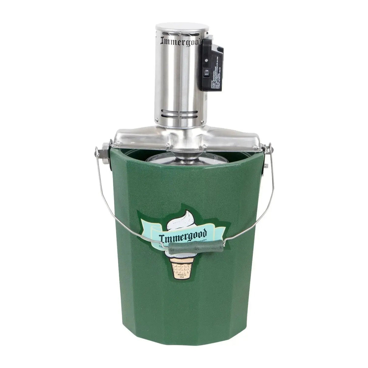 Immergood - 6 qt - Battery Powered Ice Cream Maker - Stainless Steel
