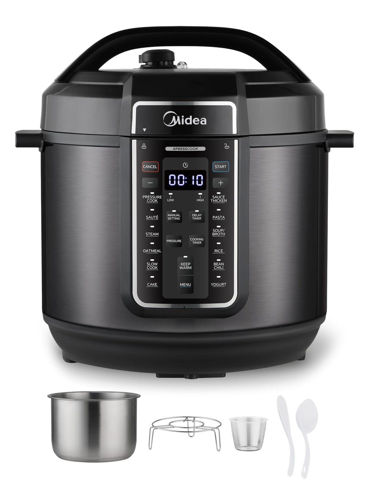 Midea 12-in-1 Electric Pressure Cooker, 8-Quart – Stainless Steel, 12 Presets
