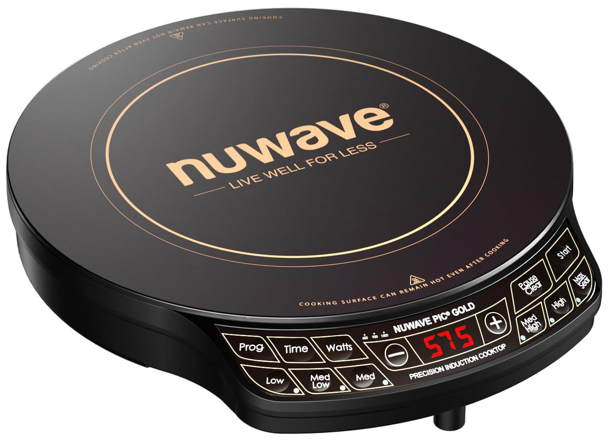Nuwave Precision Induction Cooktop Gold – 96 Temp Settings, Portable 12-Inch Ceramic Surface