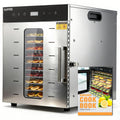 Garvee 10-Tray Digital Food Dehydrator Machine | Stainless Steel Trays for Jerky, Herbs, Fruits, Vegetables | Adjustable Temperature Control & Timer | BPA-Free, Recipe Book Included
